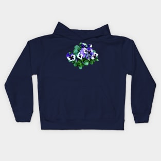 Pansies - Bunch of Purple and White Pansies Kids Hoodie